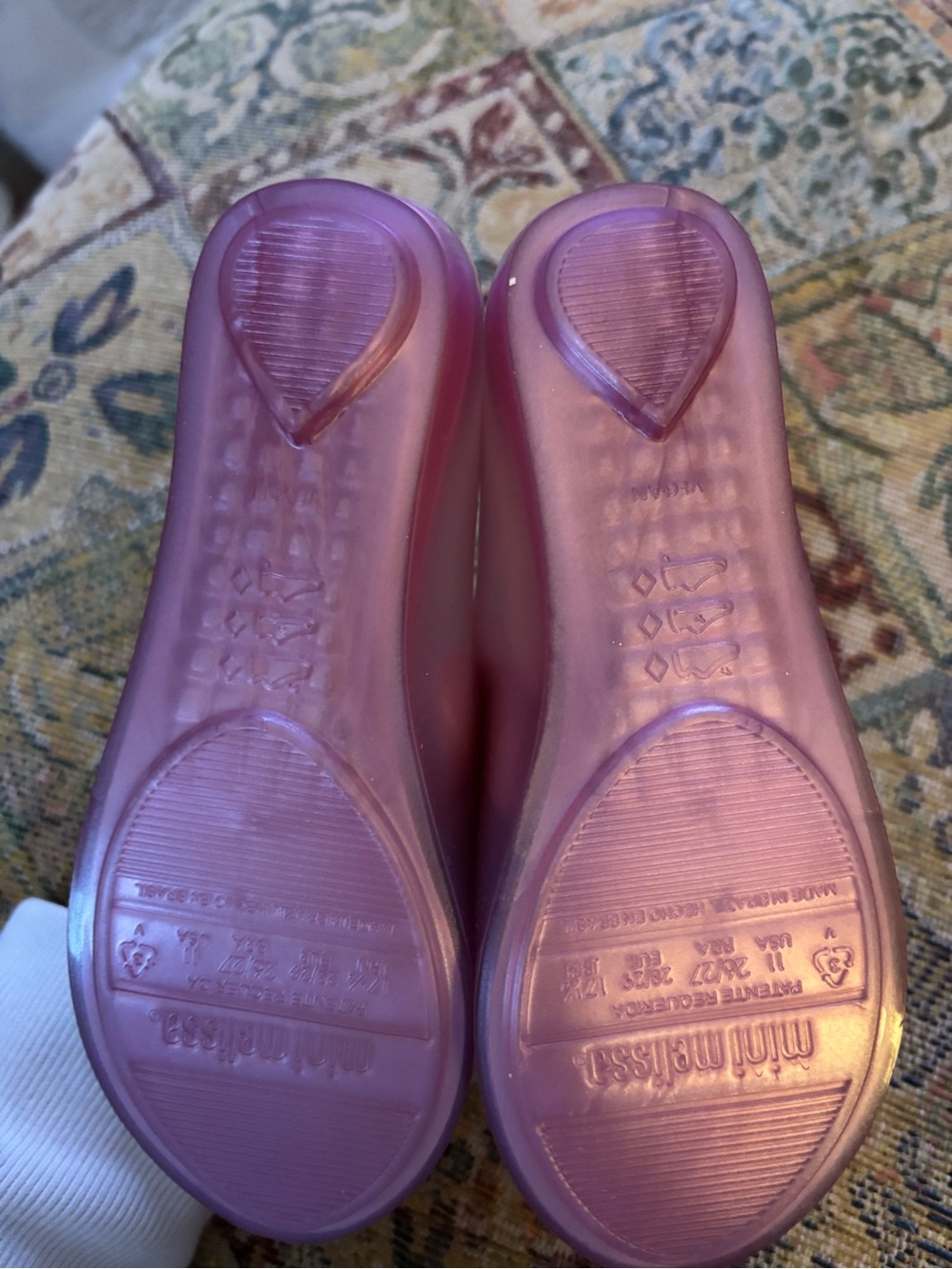 Mini Melissa Play Pink Barbie Jelly Bow Flats - Picture 2 of 3